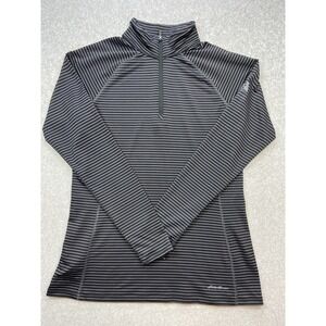 Eddie Bauer Womens Pullover Size Large‎ Gray Striped Active Wear Outdoor Running